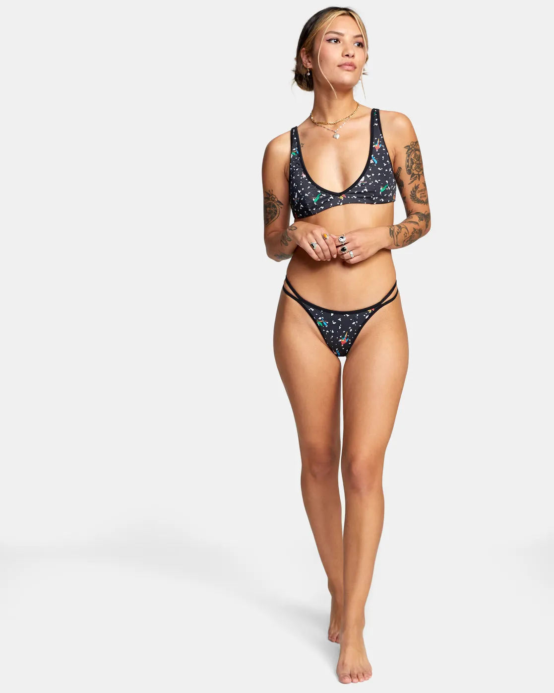 Lp X Klw Uncaged French Bikini Bottoms - RVCA Black