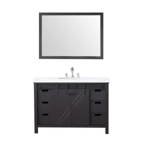 Marsyas 48 Brown Single Vanity Set, White Quartz Top | LM342248SCCSM44F