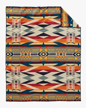 Pendleton Jacquard Unnapped Robe Wool Blanket - Fire Legend Sunset