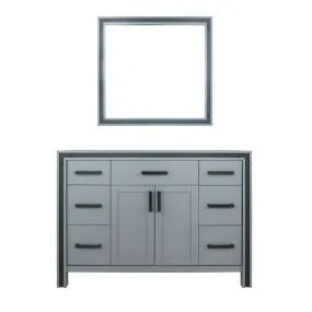 Ziva 48 Dark Grey Single Vanity, no Top and 34 Mirror | LZV352248SB00M34